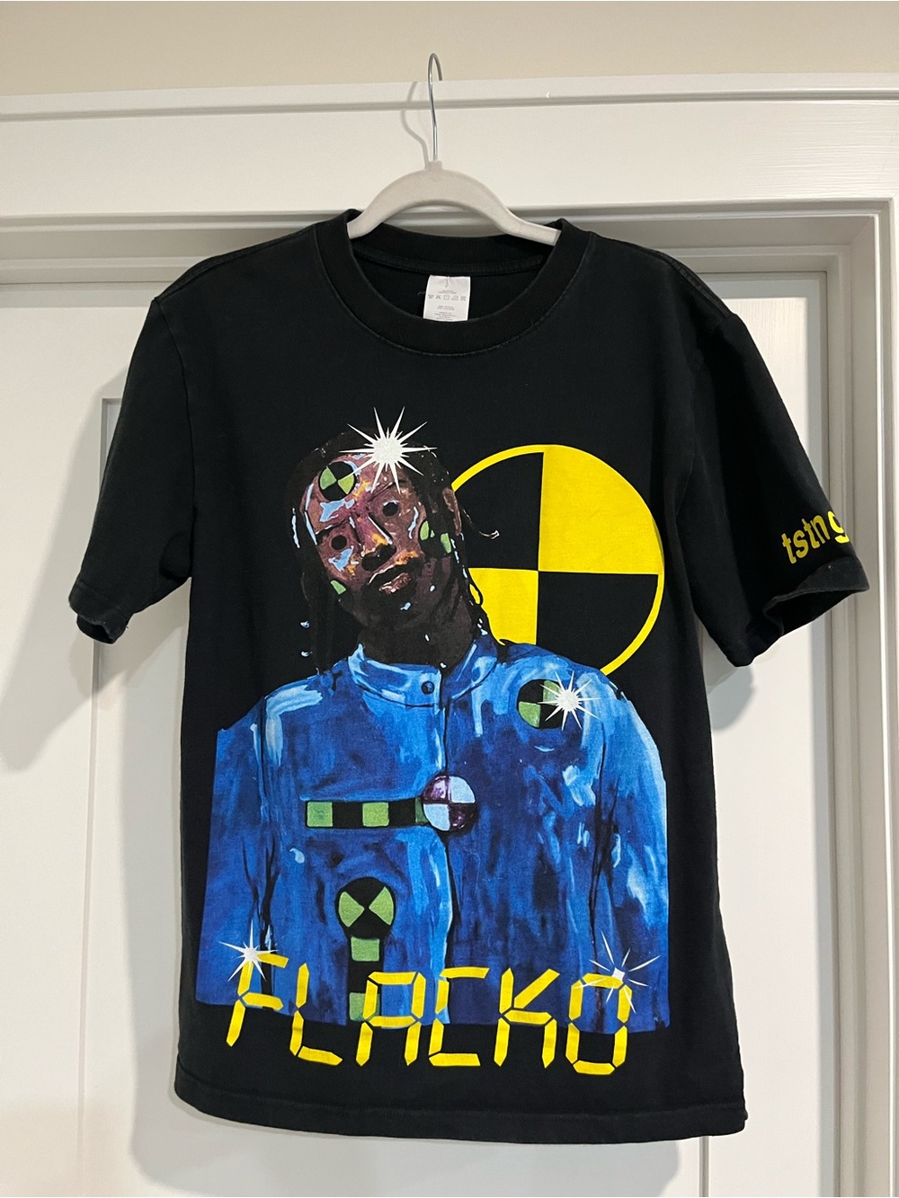 Black Flacko Graphic Tee with Blue Artist Print